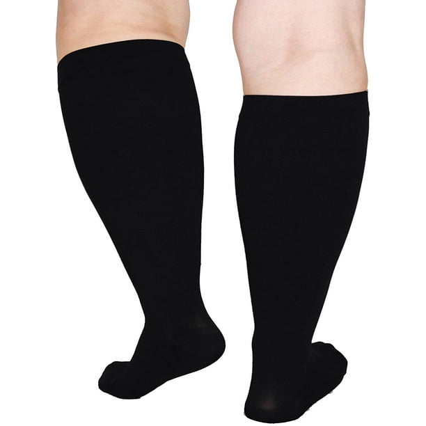 Plus Size Compression Socks Wide Calf 20-30 mmHg Support Knee High