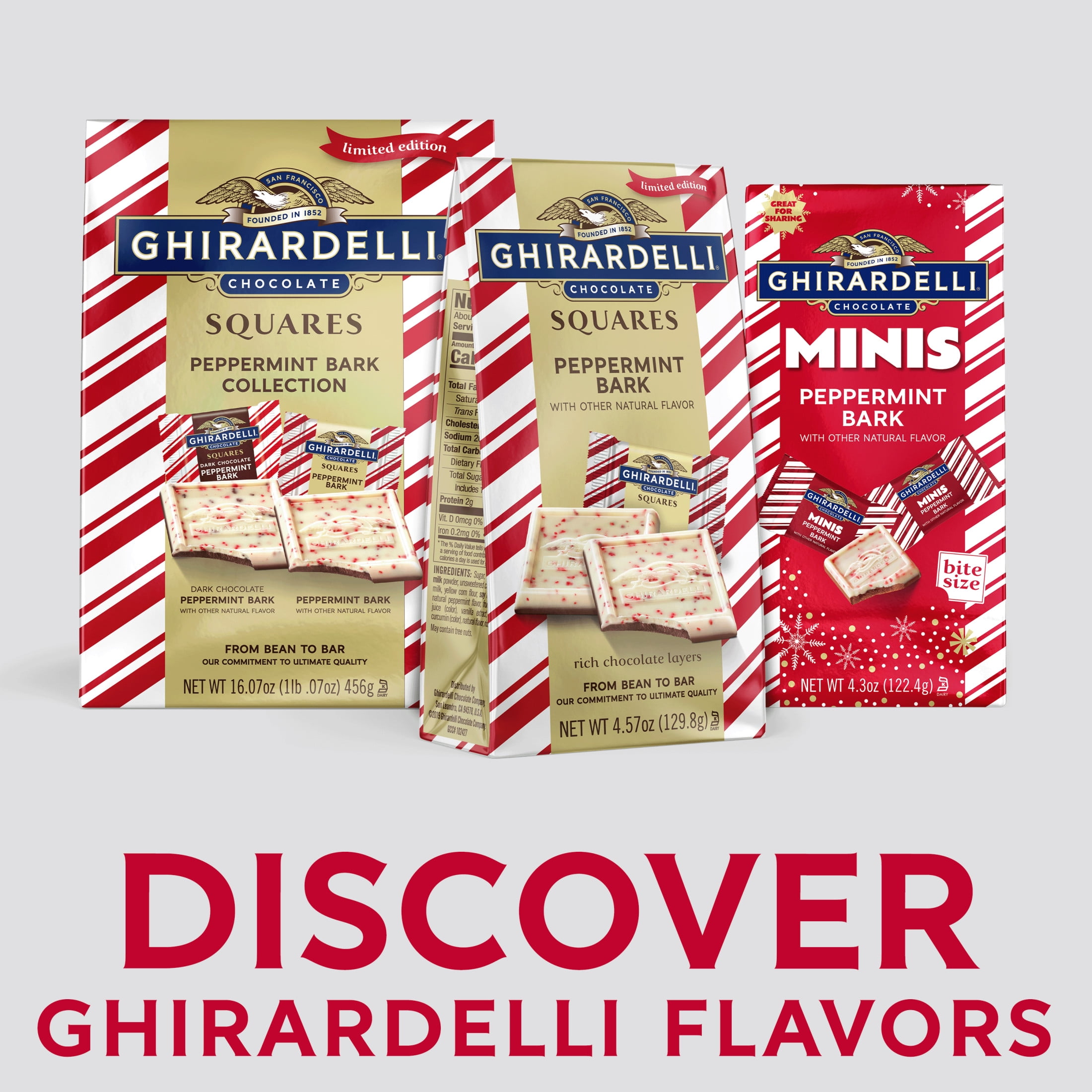 (2 pack) GHIRARDELLI Peppermint Bark Chocolate Squares, 4.57 oz Bag