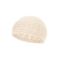 thumbnail image 1 of Knitted Head Beanie Hand Crocheted, Cream, 1 of 1
