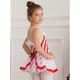 thumbnail image 2 of iiniim Girls Xmas Striped Ballet Dance Leotard Figure Ice Skating Tutu Dress Costume Red 10, 2 of 7