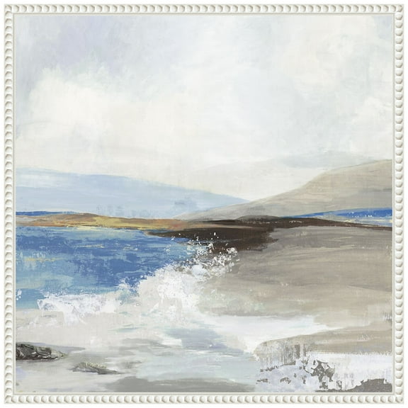 Amanti Art Soft Sea II Blue Framed Canvas Wall Art Print