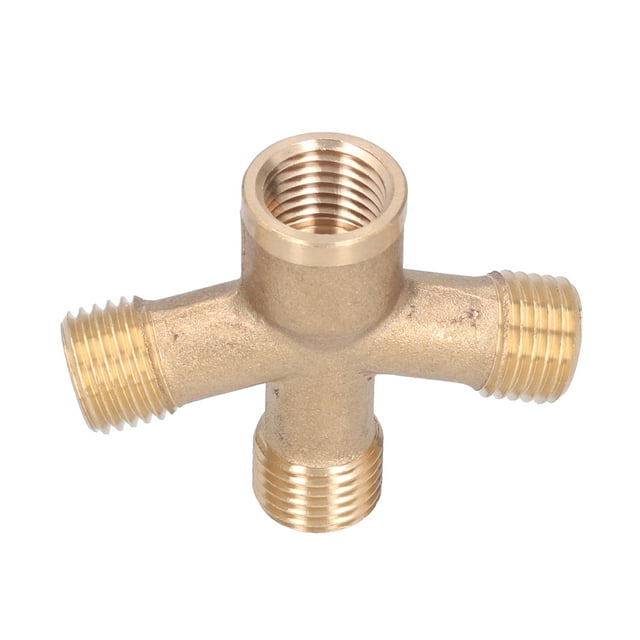 Brass Cross Adapter, Hose Splitter Rust-resistant Hard Texture M14 Thread For Sprinkling For Garden Irrigation