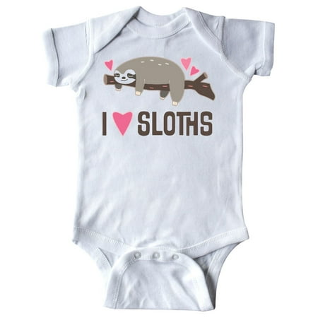 

Inktastic I Love Sloths Gift Baby Girl Bodysuit