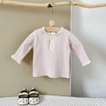 thumbnail image 5 of Baby Girl Pink Ribbed Long-Sleeve Top with Lace Trim & Henley Neck (6M-3T), 5 of 9