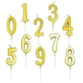 thumbnail image 1 of 10Pcs Birthday Cake Number Candle 3D Number Shape Cake Decoration For Celebrations Golden Party Atmosphere Enhancement, 1 of 5