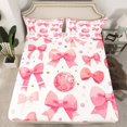 thumbnail image 2 of YST Bright Ball Twin Size Sheet Sets 3pcs, Cartoon Bow Knot Bed Sheets Set For Bedroom, Cute Ball Bows Printed Kids Adults Soft Bed Set, White Pink Modern Dots Bedroom Decor Bedding Set, 2 of 6