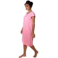 thumbnail image 3 of Women's Polka Dot Cap Sleeves Fancy Embroidery Nightgown Sleepwear, Large Pink, 3 of 5