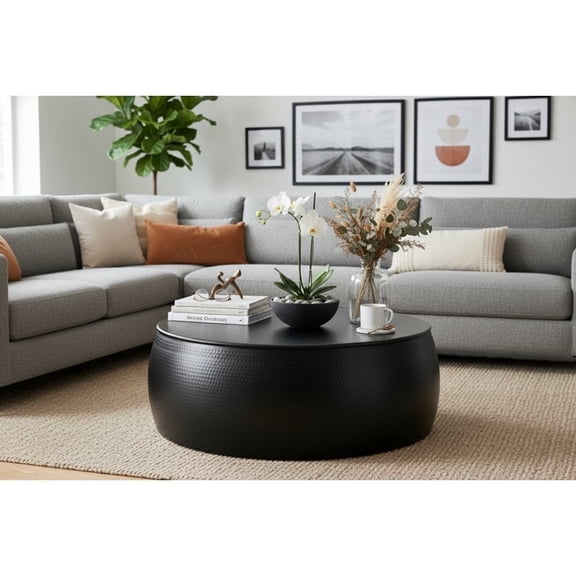 Hammered Black Coffee Table