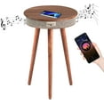 Toocust Round Smart End Table, 23.6" Speaker Table for Living Room
