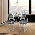 thumbnail image 5 of Armen Living Naomi and Roman Counter Height Dining Set in Grey Faux Leather Brushed Stainless Steel & Gray 3-Piece Sets 3-Piece 2, 5 of 5