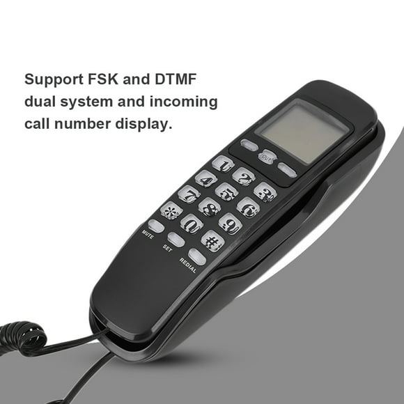 Home Telephone, LCD Screen 38 Sets Of Memory Telephone, Call Number Display for Home Office Advisory Service Restaurant Black