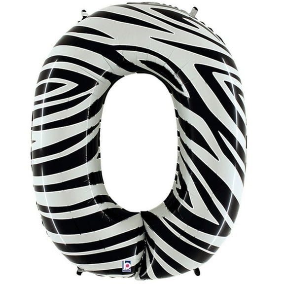 Giant Zebra Color Number 0 Balloon 40"