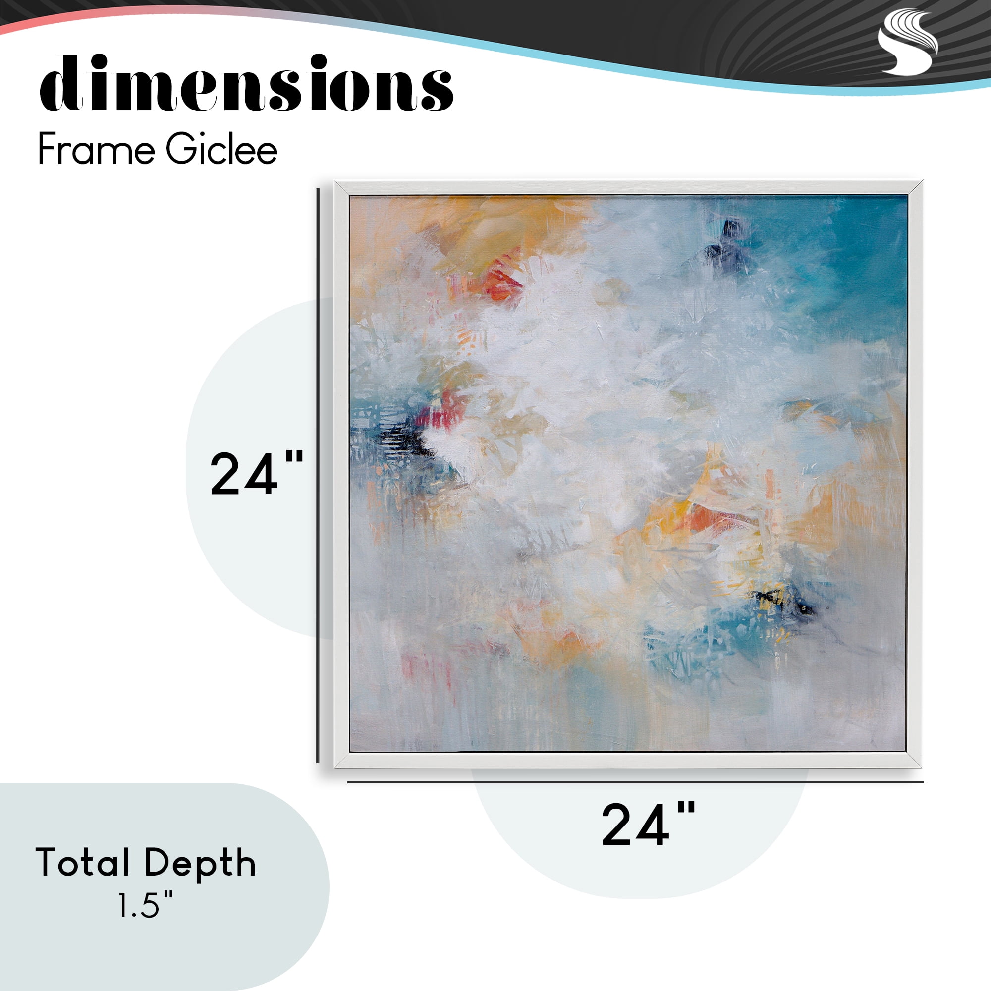 Veiled Dance Abstraction White Framed Giclee Art, design by Karen Hale