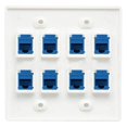 thumbnail image 2 of 3X Ethernet Wall Plate 8 Port - Double Cat6 RJ45 Network Cable Faceplate Female to Female - Blue, 2 of 7