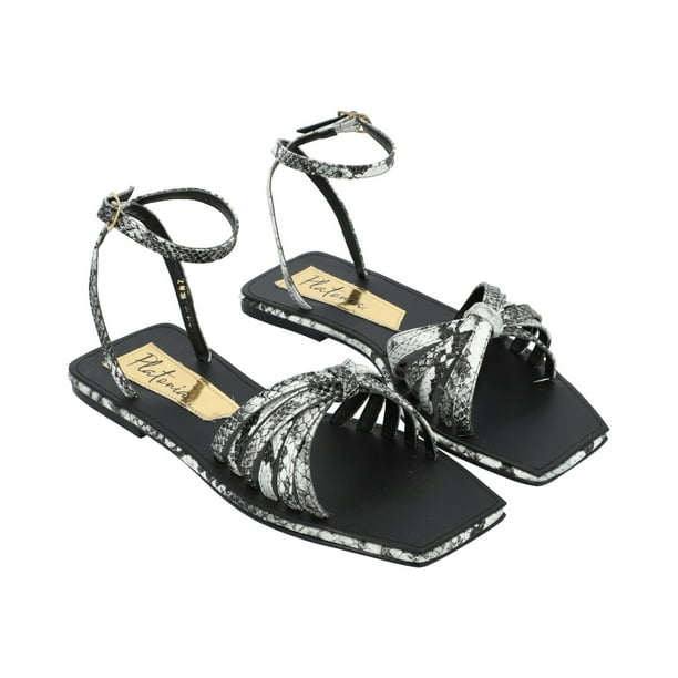 Sandalia Punta Cuadrada De Mujer Color Animal Print Latte Platonia CHATA-02-LATTE
