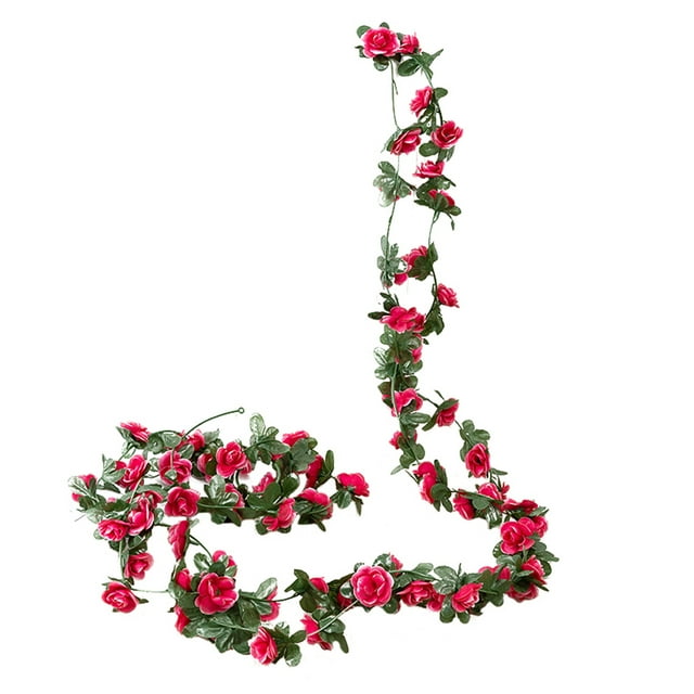 Wosthever Guirnalda de flores artificiales de rosas de Navidad de 250CM, decoración de la habitación del hogar de la boda, de jardín, decoración Kits de decoración para fiestas No.02