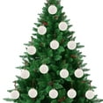 thumbnail image 4 of Btomtd 15pcs 8cm/3.15" Velvet Flocked Christmas Balls Collection, Plastic Christmas Ornaments for Xmas Tree Decor, Medium Set Hanging Christmas Decorations, White, 4 of 7