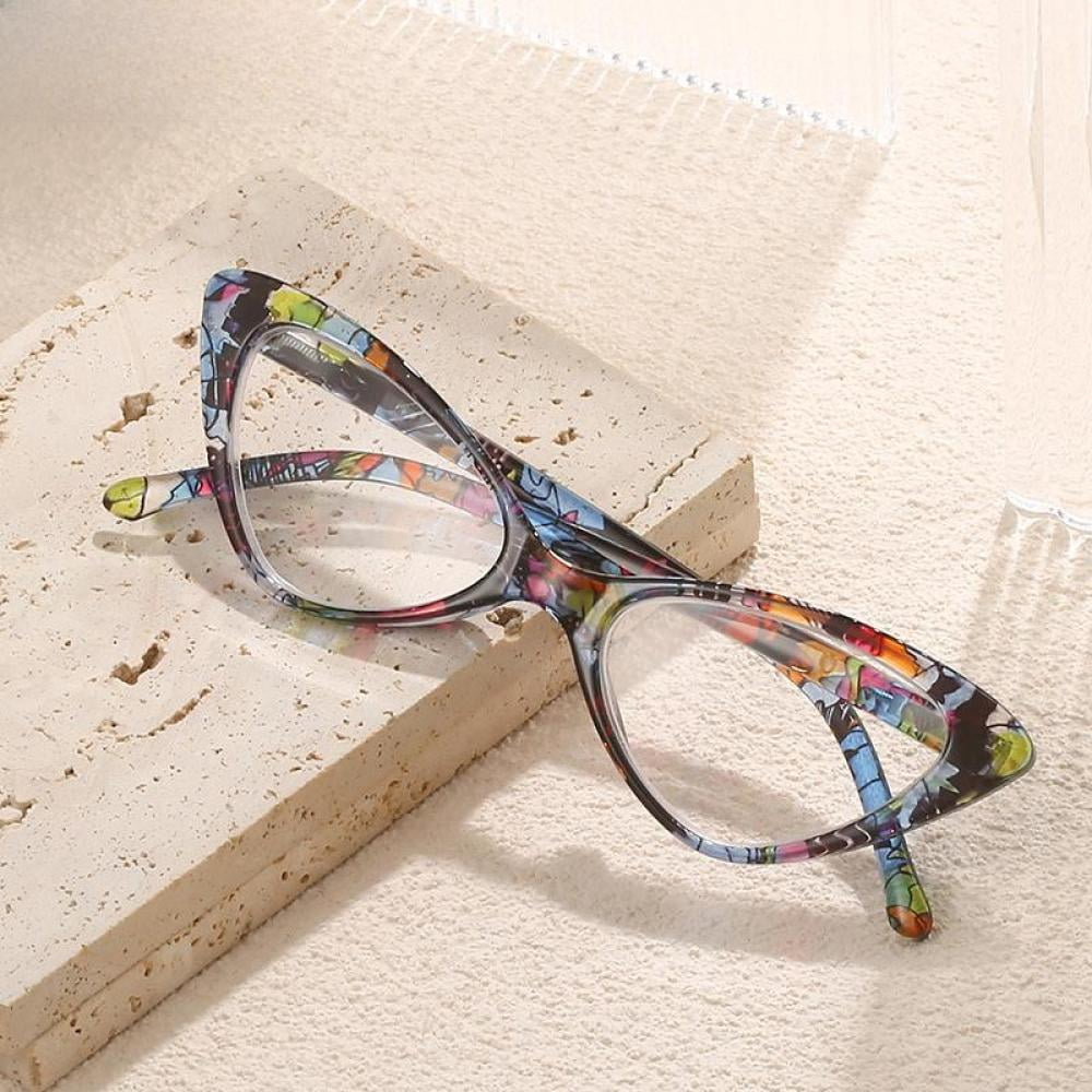 5 Pairs of Colorful Classic Cat Eye Reading Glasses for Women, Blue Light Blocking Retro Readers, Ladies Plastic Spring Hinge Presbyopia Glasses Frame