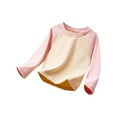 thumbnail image 2 of Lilgiuy Boys Girls Long Sleeve Shirts Casual Block Color Round Neck Pullover Soft Lightweight Top Home Wear Pink(18Months-10Years), 2 of 3