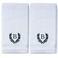 thumbnail image 3 of Monogrammed Hand Towels for Bathroom Kitchen Makeup | Personalized Gift for Wedding-Bridal | Roman Font Custom Luxury Turkish Towel | Spa Collection, Oversized, 16 X 30 Inch, Set of 2, 3 of 3
