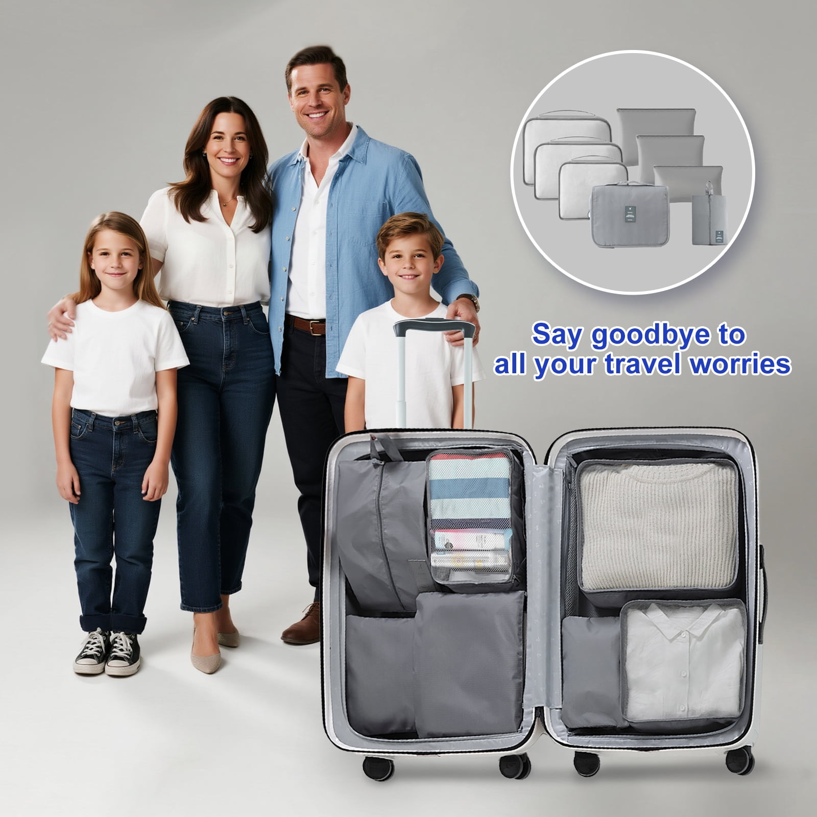 Lockways 8 Pcs Packing Cubes for Travel Luggage Organizer Set for Toiletry Clothes Shoes Suitcase Organizer Bags for Trip