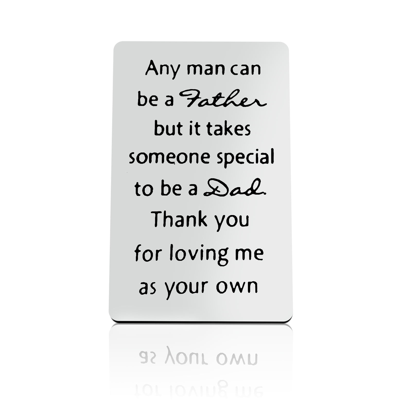 Fathers Day Gift for Dad from Daughter Son Stepdad Gift Engraved Wallet  Insert Card Birthday Gift for Men Bonus Daddy Anniversary Gift for Father  in Law Father Christmas Appreciation Gift Metal Card -