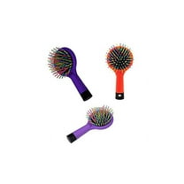 Pack of 3 Rainbow Bristle Volumizing Detangling Brush with Mirror
