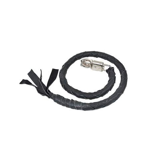 Unik International 2053-00-BLK-OS 39" Biker Get Back Whip COWHIDE SKIN ,BLK ,OS