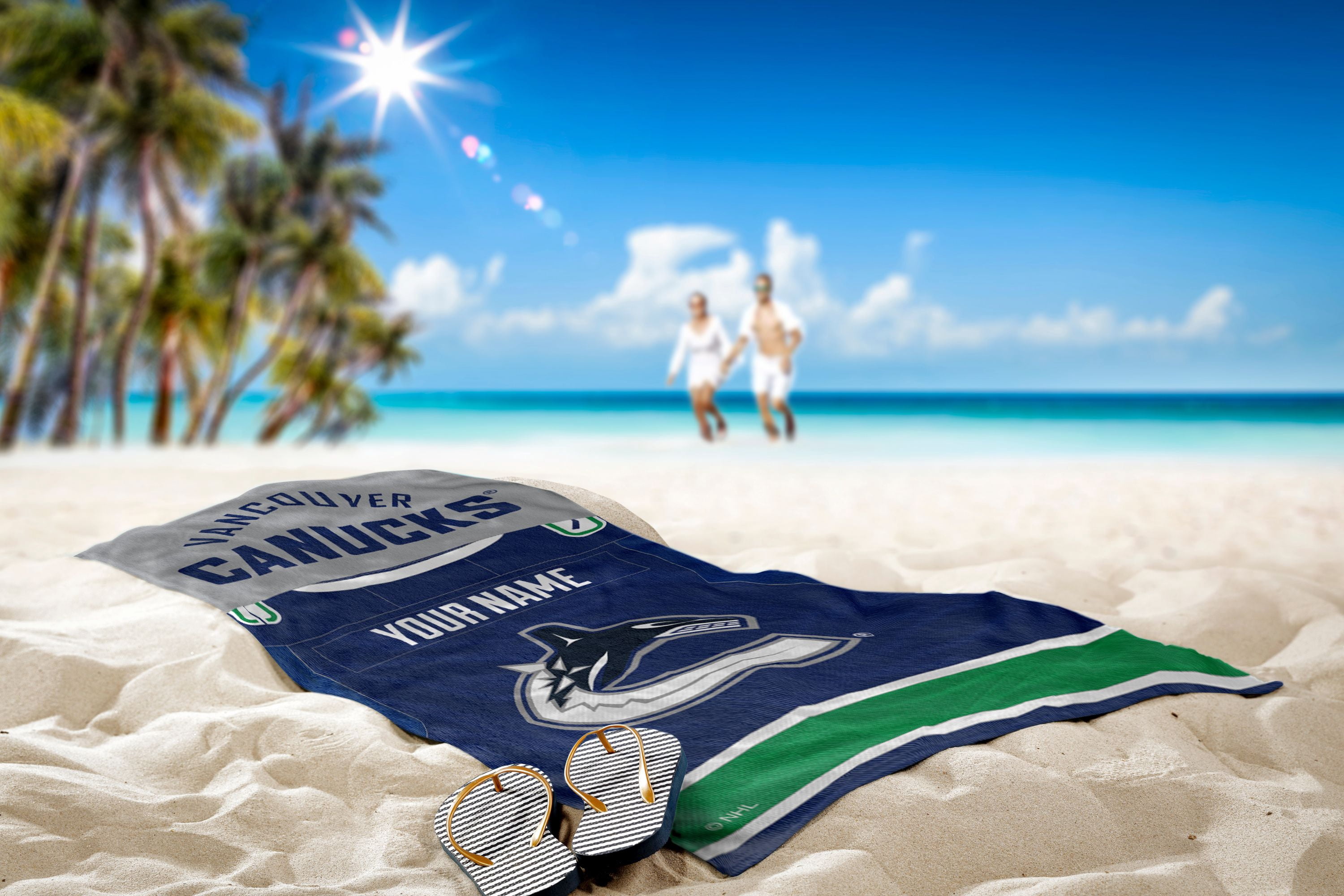 Vancouver Canucks NHL Jersey Personalized Beach Towel, 30" x 60"