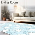 thumbnail image 2 of ODIKA 3'x5' Machine Washable Non-Slip Area Rug, Celestial Vapor Non Toxic Dye Playful Sky Motif High Traffic Rug with Pad, Blue, 720139, 2 of 8