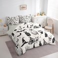 thumbnail image 3 of Manfei Gothic Skull Ghost 7 Pieces Bedding Comforter Set,Black Bats Full Bedding Set,Spooky Halloween Fitted Sheet Flat Sheet For Boy Girl,Ultra Soft Home Decor Reversible, 3 of 8