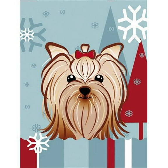 Carolines Treasures BB1700CHF Winter Holiday Yorkie Yorkishire Terrier Flag Canvas House Size