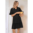 thumbnail image 7 of Women'S Summer Button Down Shirt Dress Casual Ruffle Sleeve Shift Mini Dresses with Pockets black M, 7 of 7