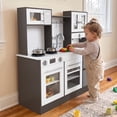thumbnail image 4 of Pirecart Kids Play Kitchen for Girls Boys, Wooden Chef Pretend Kitchen Playset with Real Lights & Sounds, Ideal Birthday/Holiday Gifts, Brown, 4 of 9