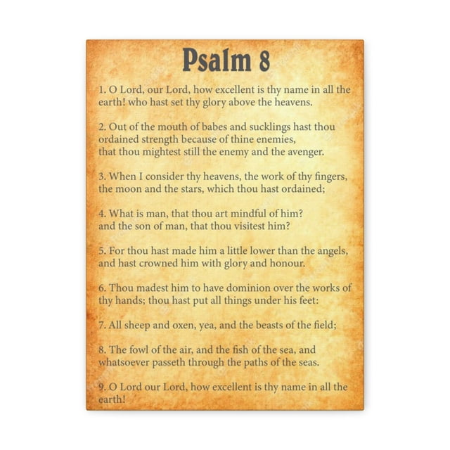 Scripture Walls Psalm 8 Chapter Gold Bible Canvas Christian Wall Art Ready to Hang Unframed