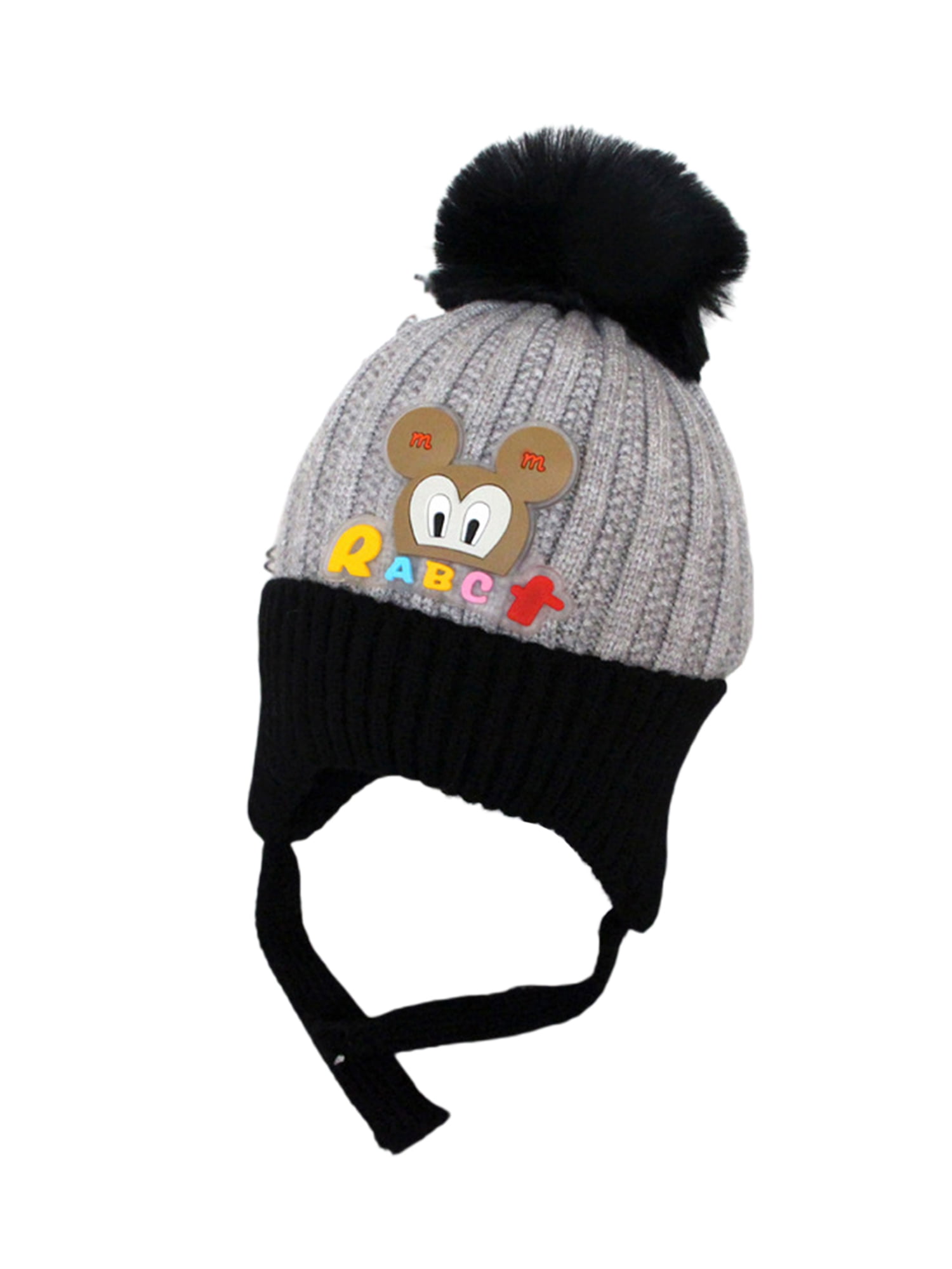 Toddler Winter Beanie Hat Baby Kids Warm Fleece Skiing Knit Cap with Ear Flaps~ 