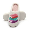 thumbnail image 5 of Fengactive Womens Plush Slippers Stacked Books Decor Warm Indoor Non Slip Home House Slippers, 5 of 9