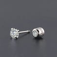 thumbnail image 6 of UDIYO Earrings Fashionable Unisex Rhinestone Round Cubic Zirconia Titanium Steel Studs for Gift, 6 of 6