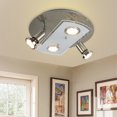 thumbnail image 1 of DingLiLighting Modern Adjustable Flush Mount Kitchen Spotlights, Ceiling Track Lighting Kit, 4-Light Round Directional Track Lights Fixtures for Bedroom, Living Room, 4x3W GU10 Bulbs Incl. Warm White, 1 of 6