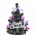 thumbnail image 2 of Gymnture christmas 2Pcs Pre-Lit Artificial Xmas Trees with Base - 20cm Purple/Golden A, 2 of 10