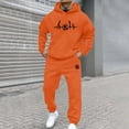 thumbnail image 4 of ibiyuan 2 Piece Sweat Suits Set for Men Long Sleeve Pullover Hoodie and Pants Long Sleeve Hoodies Sweatshirt and Sweatpants Set Tracksuits Sportwear Set,Orange, 4 of 4