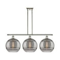 thumbnail image 6 of 516-3I-BB-G556-12CL Innovations Lighting Rochester - 3 Light Stem Hung Island In Industrial Style-13.88 Inches Tall and 38.5 Inches Wide-Brushed Brass, 6 of 7