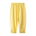 thumbnail image 5 of HVOBTTY Toddler Straight Leg Trousers, Fall Long Pants for Kid, Kids Casual Solid Color Cotton Sports Elastic Waist Athletic Mosquito Proof Pants Yellow, 5-6 Years, 5 of 5
