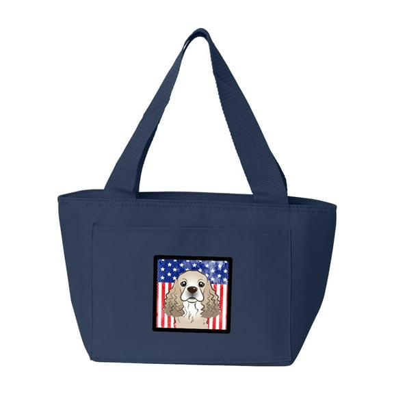 American Flag and Cocker Spaniel Lunch Bag