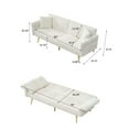 thumbnail image 4 of 79" Corduroy Sofa Bed, Foldable Double Sleeper with Adjustable Armrests & Backrest, Compact for Small Spaces, Living Room, Green, 4 of 12