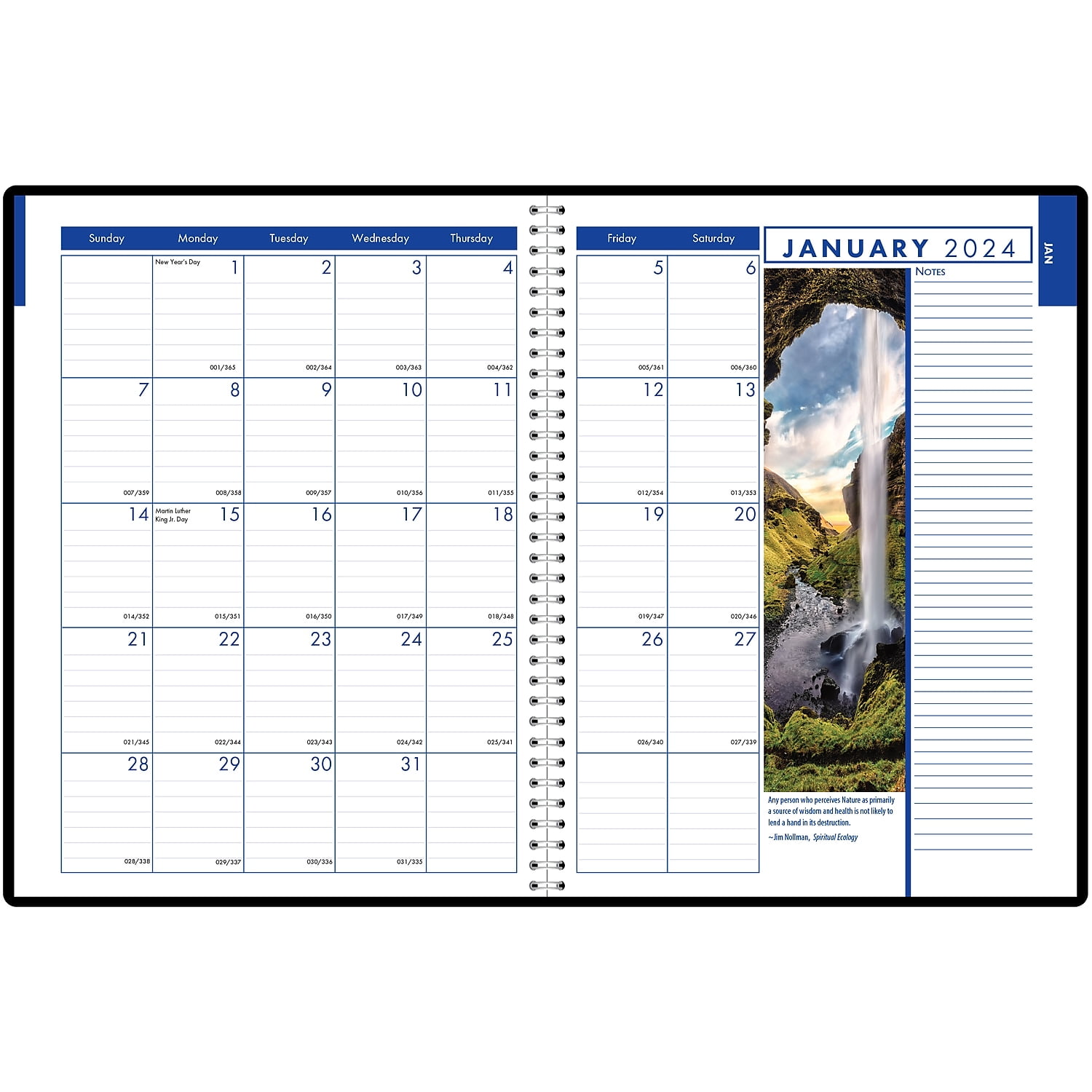 2024 House of Doolittle Earthscapes 8.5" x 11" Weekly & Monthly Planner Black (27302-24)
