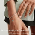thumbnail image 2 of 18K Gold Plated Birthstone Bracelet for Women 12 Month Color CZ Beaded Stretch Bracelet Stackable Jewelry Gift, 2 of 6