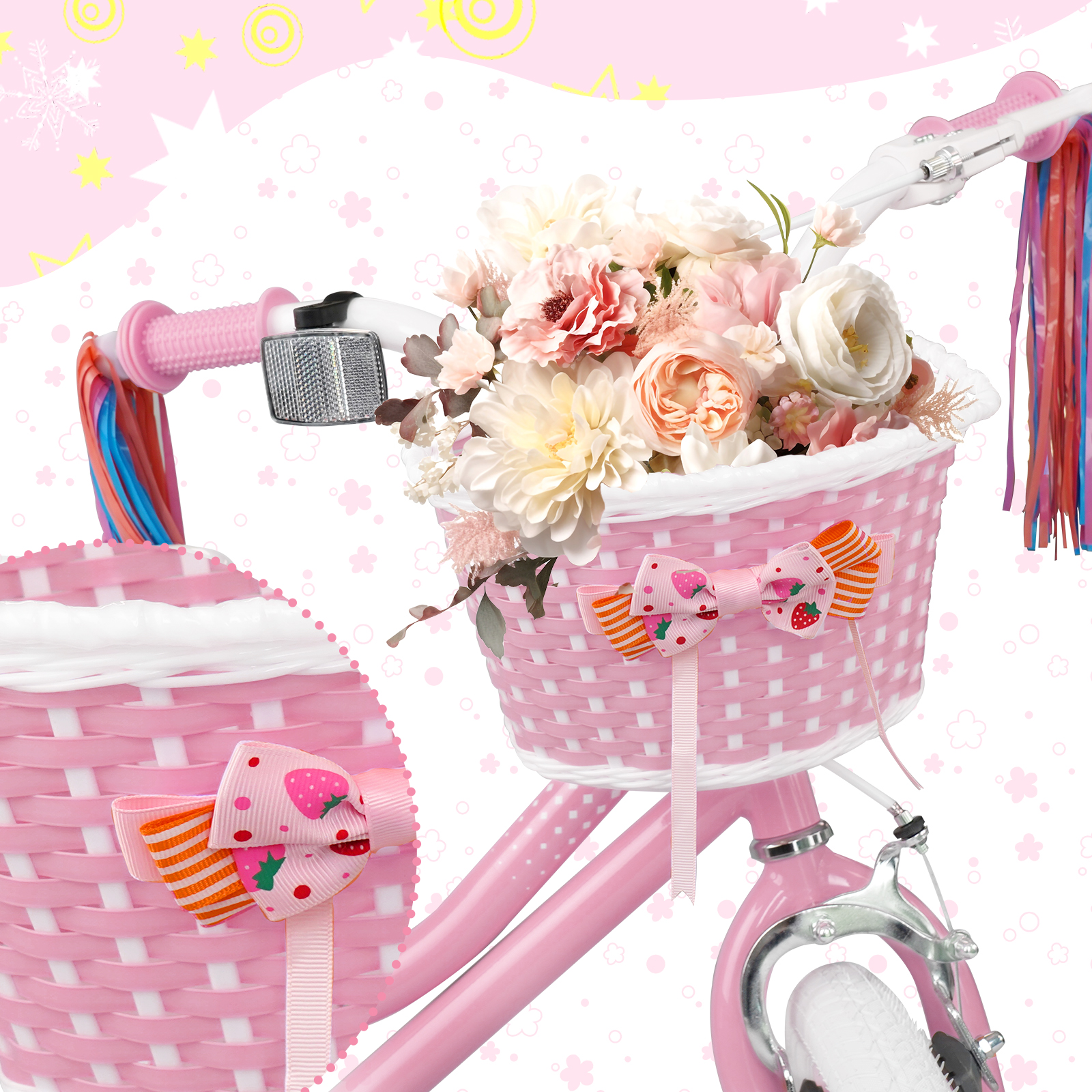 XJD 16" Girls' Bike with Doll Seat and Basket photo 4