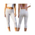 thumbnail image 2 of LMLYSoH Women's Capris Leggings Fashion Casual Dot Print Elastic Waist Slim Fit Cropped Pants, 2 of 9