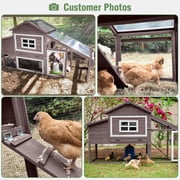 Aivituvin Mobile Chicken Coop with Run Large Hen House with Wheels Chicken House Poultry Cage with Nesting Box, Pull-Out Tray for 3-5 Chickens Brown